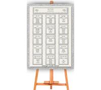 Glitter Effect Wedding Seating Plan, Seating Chart Sign, Eucalyptus & Sage Green Table Plan Board (A1 Size)