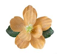 Glitter Enhanced Folded Artificial Magnolia Flowers for Christmas Tree Use and Decorative Applications in Various Home or Event Settings (Gold)