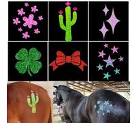 Glitter Equine Design Kit - Twinkle Glitter Stencil Kit for Horses with 6 Design Templates, Sparkly Charm for Equine Rides, Shows, Parades & Summer Camps, Horse Lover Gift (Only 6 Templates)