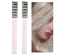 Glitter Extensions Hair 12 Pieces Clip in Sparkly Wig