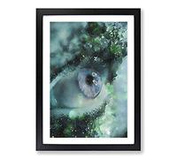 Glitter Eye in Abstract Framed Print | A2 Black Framed Wall Art | Ready to Hang | Abstract Fantasy Picture | Living Room Bedroom Lounge Office