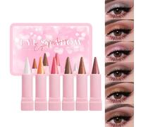 Glitter Eye Liner - 6 Color Sparkles Eyeshadow Set, Waterproof Long Lasting Shimmer Pen, Smooth Metallics Finish Makeup Tool for Performers Brides Shopping Dance Wedding Party, Cosmetic Kit