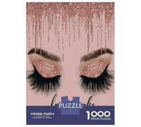 Glitter Eye Makeup 1000 Piece Jigsaw Puzzle for Adults Paper Puzzle Game Lashes Relaxing 52x38cm/1000pcs