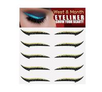 Glitter Eyeliner - 5 Pairs of Self Adhesive Glitter Stencils Make for Winged Eyes | Instantly Glittering Stickers For A Glamorous Party Festival Look. Easy To Use