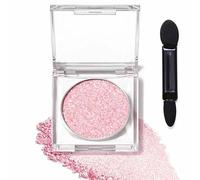 Glitter Eyeshadow in Pink Peach Shimmer - Highly Pigmented Single Cream Formula, Waterproof Long-Lasting Sparkly Eye Makeup for Evening & Party (Pink Peach)