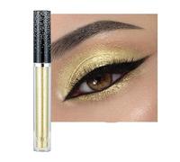 Glitter Eyeshadow,Liquid Glitter Eyeshadow Shining Eye Shadow Makeup Shimmer Long Lasting Quick-Drying (Gold)