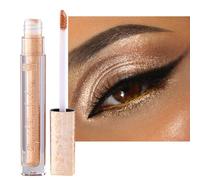 Glitter Eyeshadow, Metallic Shimmer Liquid Eye Shadow, Gold Sparkly Shiny Pearlescent Long Lasting Eye Shadows Eyeliner Eye Makeup for Women Girls Gifts