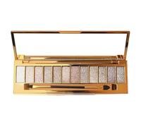 Glitter Eyeshadow Palette, 12-Color Sparkle Shimmer Eyeshadow with Mirror & Brush Long-Lasting Highly Pigmented for Women Shimmer Palette, Glitter, Makeup