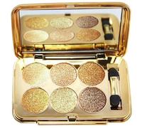 Glitter Eyeshadow Palette, 6 Colors Professional Shimmer Eyeshadow, Waterproof Sweatproof Long-Lasting Sparkle for Halloween/Birthday/Valentine's Day Shimmer
