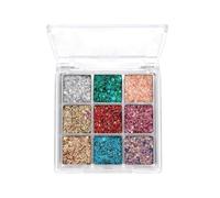 Glitter Eyeshadow Palette, 9 Colors Face Glitter Palette Shimmer Eye Shadows Palette Makeup Glitter for Body, Face, Nails, Hair (Multi-colored B)