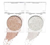 Glitter Eyeshadow Palette, Shimmer Eye Glitter Makeup, Silver Gold Brown Cream Eyeshadow, Bright Metallic Sparkly, Long Lasting Highly Pigmented Eye Shadow Pallets, Eye Make-Up Palettes for Women
