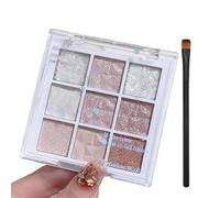 Glitter Eyeshadow Palette,Shimmer Eye Shadow Pallets for Women,Highly Pigmented Eyeshadow Make-Up Palettes,White Pink Glitter Eye Shadow Palette With Brush,Travel Size Eyeshadow Gift for Girls Make Up