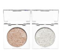 Glitter Eyeshadow Palette, Shimmer Silver Brown Eyeshadow Eye Glitter Makeup, Bright Metallic Sparkly Highly Pigmented Eye Shadow Pallets Eye Make-Up Palettes for Women