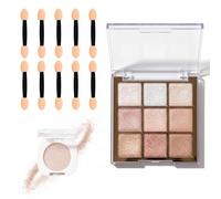Glitter Eyeshadow Set, 12-Piece Makeup Kit with 9-Color Palette and Monochrome Glitter Eyeshadow, Highly Pigmented Eye Makeup Palettes For Women, Party & Evening Looks