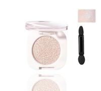 Glitter Eyeshadow Shimmer Powder Compact with Champagne Pink Shade - Dual Ended Applicator for Day to Night Wear, Highlighting Inner Corners and Lids, Travel Friendly Mini Makeup Palette