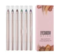 Glitter Eyeshadow Stick, Waterproof Shimmer Eyeshadow Set, Long-Lasting Pearly Glitter Cream, 6-Piece Shine Cane, Sparkling Eye Makeup, Easy Application, Multi-Color, 0.08 Oz Each
