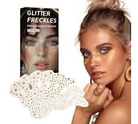 Glitter Face Gems - Face Jewels Stickers, Gold Face Gems | Face Decals Makeup Jewels Decorations, Waterproof Concerts Festival Accessories, Convenient Makeup Temporary