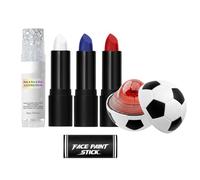 Glitter Face Paint Stick, Football Face Paint, Faced Paints Crayon, Long Lasting Smudge Resistant Formula, Easy Glide Washable Cosmetic Color, for Kids, Teens, Adults, Sports Fans, Themed Events