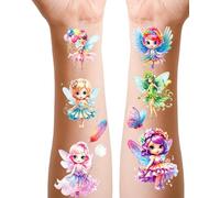Glitter Fairy Temporary Tattoos for Kids, 12 sheets Transfer Tattoo for Girls Party Bag Fillers Supplies, School Rewards