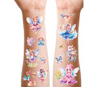 Glitter Fairy Temporary Tattoos for Kids, 12 sheets Transfer Tattoo for Girls Party Bag Fillers Supplies, School Rewards