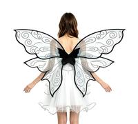 Glitter Fairy Wings Costume for Women Celebration Show Black One Size
