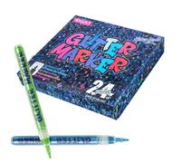 Glitter Felt Tip Pens | Smudge-Free Colouring Pen - Glitter Pens for Scrapbooking | for Teenagers, Adults, Students, Artists, Teachers, Home, Office, School, Scrapbooking, Cards