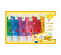 6 Tubes of Glittery Finger Paint by DJECO yellow
