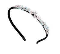 Glitter Flower Headband for Women, Metal Headband with Rhinestones, Fashionable Headband, Elegant Headpiece for Women, Hair Accessories for Daily, Birthday, Party, Holiday, Proms, Wedding, A, Blue