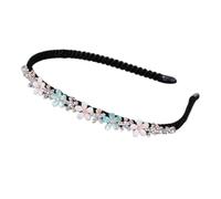 Glitter Flower Headband for Women, Metal Headband with Rhinestones, Fashionable Headband, Elegant Headpiece for Women, Hair Accessories for Daily, Birthday, Party, Holiday, Proms, Wedding, F, Blue
