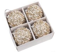 Glitter Foam Christmas Ornaments Set 8x16x16cm Shiny Multicolor Baubles | Includes 4pcs lightweight foam baubles Assorted red pink for champagne silver For Christmas trees wreaths mantels