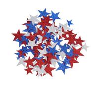 Glitter Foam Stickers - 50Pcs Self Adhesive Foam Star Shape Stickers Sparkly Glitter Red Blue Silver Star Stickers for Kids and Adult Crafts/Card Making/Scrapbook/Wall Decorations