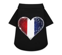 Glitter France Flag Cute Dog Shirt Button Down Cats Clothes T-Shirts for Small Medium Large Pet