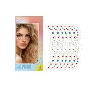 Glitter Freckles, 6pcs Multichrome Speckles, Metallic Cute Star Temporary Stickers Makeup Festival Accessories (White, One Size)