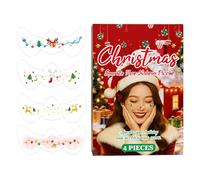 Glitter Freckles Face Stickers - Christmas Cute 4-Piece Long-Lasting - Face Makeup Patch Temporary Stickers,for Girls Teens Holiday Party Festival Cosplay Celebration Event Masquerade