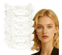 Glitter Freckles Face Tattoo,12 Sheets Golden Waterproof Sparkle Freckles Makeup Patches Face Shimmer Tattoo Stickers Cute Star Temporary Tattoo Stickers Makeup Festival Rave Accessories