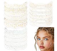 Glitter Freckles Face Tattoo, 18 Pcs Silver Face Glitter Freckles for Women,Parties,Cosplay,Festival Outfits for Women Rave Accessories Fake Tattoos, Sparkle Makeup Patches, Mini Makeup (A1B1B1)