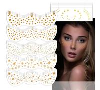 Glitter Freckles Face Tattoo,20 Pcs Freckle Tattoo,Gold Glitter Tattoos,Temporary Waterproof Sparkle Freckles,Festival Accessories