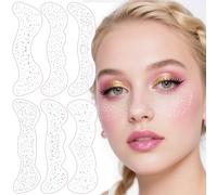 Glitter Freckles Face Tattoo, Face Glitter Freckles Gold for Kids Women, Fake Sparkle Temporary Tattoos Stickers for Girls Adults Festival Makeup Accessories Face Decor, 6pcs Unique Design, Silver TJ