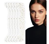 Glitter Freckles Face Tattoo, Silver Makeup Face Glitter Speckles Patches, Waterproof Glow Up Speckle Freckle, Sparkle Temporary Face Tattoos for Women, Girls, Christmas, Festival, Party(Silver,5pcs)