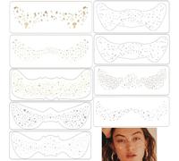 Glitter Freckles Face Temporary Tattoos 9 Styles Sparkle Makeup Speckles Patches Glow Up Cosmetic Tattoo Stickers for Women Girls Party (3 Colors)
