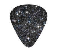 Glitter Galaxy Printed Not Real Glitter,12 Pcs Guitar Pick,3 Different Thickness Plectrums for Acoustic Guitar Bass Ukulele (0.46mm 0.96mm 0.71mm)