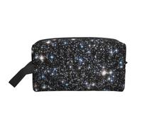 Glitter Galaxy Printed Not Real GlitterMakeup Trave Bag for Women,Cosmetic Large Capacity Organizer