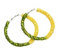 Glitter Game Day Hoop Earrings Shiny Football Circle Earrings Colorful Baseball Rubby Sports Team Earrings for Women, Acrylic, No Gemstone