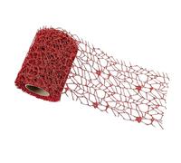 Glitter Gauze Roll, 10cmx5 Yards Floral Wrapping Mesh Roll, Plastic Decorative Mesh Net for Crafts Flower Gift Wrapping, Red