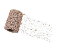 Glitter Gauze Roll, 10cmx5 Yards Floral Wrapping Mesh Roll, Plastic Decorative Mesh Net for Crafts Flower Gift Wrapping, Champagne