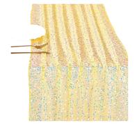 Glitter Gauze Table Runner, Chiffon Table Runner Iridescent Sequin Glitter Multi 30x183cm Wedding