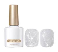 Glitter Gel Nail Polish - 10 ml High Pigment Reflective Gel Polish | Shiny Finish and Long Lasting Manicure and Pedicure Set with Nail Clippers for Home, Parties and Holidays