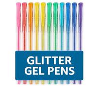 GLITTER Gel Pen for Colouring Writing, Childrens Scented Colourful Gel Pens Kit, Colours Gel Colouring Pens for Adults Pack, Smooth Ink Flow, Perfect for Adult Colouring Books Drawing Crafting (12pcs)
