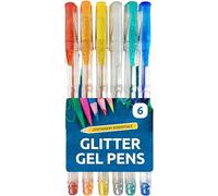 GLITTER Gel Pen for Colouring Writing, Childrens Scented Colourful Gel Pens Kit, Colours Gel Colouring Pens for Adults Pack, Smooth Ink Flow, Perfect for Adult Colouring Books Drawing Crafting (6pcs)