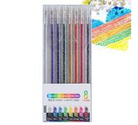 Glitter Gel Pen Set - Assorted Glitter Ink Pens, Colorful Writing Utensils | Shimmering Art Marker Set, Smooth Glitter Drawing Pens, Creative Journaling Stationery, Gel Painting Pen for Ba